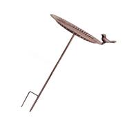 Mangeoire à oiseaux décorative en fer - Design antique - Piquet de jardin - Baignoire pour oiseaux sauvages - Mangeoire en métal pour jardin