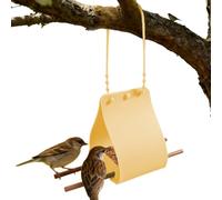 Mangeoire à oiseaux d'extérieur - Alimentation en silicone avec perches en bois - Plateau d'alimentation en plein air pour oiseaux | pour observation de la faune, jardin, arrière-cour, fenêtre, vue de