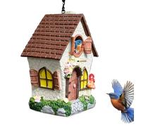Mangeoire à oiseaux d'extérieur | Nid en résine coupe-vent de 21 cm - Mangeoire à oiseaux en forme de pinson imperméable avec une chaîne et un design de | pour rois de clôture, hirondelles