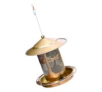 Mangeoire à oiseaux d'extérieur résistante aux écureuils - Construction en métal - Avec toit résistant aux intempéries - Pour pinsons, mangeoire à oiseaux en métal antirouille