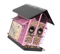 Mangeoire à oiseaux d'extérieur suspendue avec perchoir de grande capacité pour jardin et cour Mangeoire à oiseaux en métal