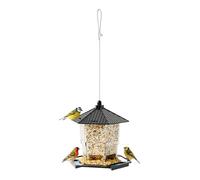 Mangeoire à oiseaux | Distributeur de nourriture suspendu résistant aux écureuils - Mangeoire à oiseaux avec bac de siège | Pour eau d'alimentation en plein air, arrière-cour, animaux de compagnie