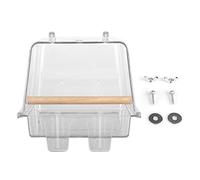 Mangeoire à Oiseaux en Acrylique pour perroquets |Bol Alimentaire et Baignoire à Suspension Automatique 2 en 1 |Un Support amélioré empêche l'échec de la Colle |Fournitures (Food Bowl)