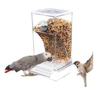 Mangeoire à oiseaux en acrylique transparent - Récipient alimentaire automatique pour cage à oiseaux, support de graines transparent, accessoire d'alimentation InsiCage | Boîte d'alimentation pour