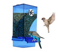 Mangeoire à oiseaux en acrylique transparent - Récipient alimentaire automatique pour cage à oiseaux, support de graines transparent, accessoire d'alimentation InsiCage | Boîte d'alimentation pour