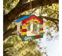 Mangeoire à oiseaux en bois arc-en-ciel colorée DIY, nid d'oiseau extérieur facile à assembler, maison d'oiseau décorative convenant pour la cour, le jardin, l'arrière-cour et la décoration d'oiseaux