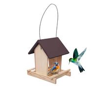 Mangeoire à oiseaux en bois | Perchoir à friandises avec corde supérieure sur pied, mangeoires décoratives pour perruches, colibri, pinsons, patio, jardin, cour, clôture, observation