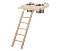 Mangeoire à Oiseaux en Cage, Gobelet Double, Acier Inoxydable | Structure Simple, Installation Rapide, Nettoyage Facile, pour Nourrir et Abreuver, Marron, Usage Cage