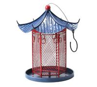 Mangeoire à Oiseaux en Fer forgé, pavillon Hexagonal en métal, Dispositif d'alimentation Suspendu extérieur for Balcon, Cour, Jardin, Villa Bol à Oiseaux