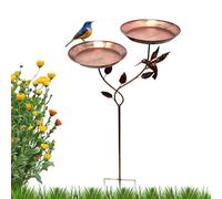 Mangeoire à Oiseaux en Fer forgé Vintage - Bol d’Eau monté au Sol, Bain de Jardin | Composant métallique élégant à Large, décoration extérieure Ronde Classique pour Patio, pelouse, Cour et