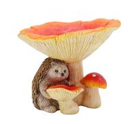Mangeoire À Oiseaux En Forme De Champignon - Mangeoire Pour Animaux De Jardin En Résine, Décoration Extérieure Design Hérisson | Sculpture D'alimentation Ludique En Forme De Champignon Pour Oiseaux, É