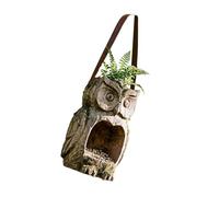 Mangeoire à oiseaux en forme de hibou pour l'extérieur à suspendre en résine pour oiseaux sauvages grande taille pour mésanges Cage multifonction en résine d'intérieur et d'extérieur