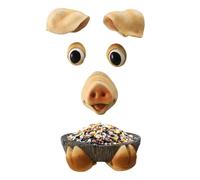 Mangeoire à oiseaux en forme de visage d'arbre - Décoration du visage d'arbre en résine avec décoration du visage à motif animal en forme de rasage d'animaux avec oiseaux suspendus pour suspension