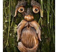 Mangeoire à Oiseaux en Forme de Visage d'arbre - Mangeoire à Oiseaux en résine - Décoration de Jardin - Sculpture d'arbre - Décoration Amusante pour l'extérieur 6 x 15 cm/2.4 x 5.9in