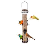 Mangeoire à Oiseaux en métal - 6 Ports - avec Arceau en Acier - Résistant aux intempéries et étanche - Idéal pour Attirer Le café à Oiseaux (1 Paquet de café)