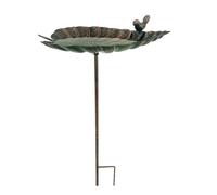 Mangeoire à oiseaux en métal avec bassin décoratif pour oiseaux - Idéal pour les pelouses et les terrasses - Utilisation d'un bain peu profond pour les petits oiseaux