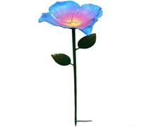 Mangeoire à oiseaux en métal en forme de fleur à suspendre - Résistante aux intempéries - Décoration de jardin - 63 cm - Bleu clair