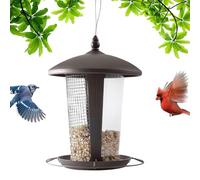 Mangeoire à oiseaux en métal | Grande capacité, résistante aux intempéries, à l'eau et aux écureuils, comprend des chaînes et un crochet, mangeoire à oiseaux robuste pour grands oiseaux