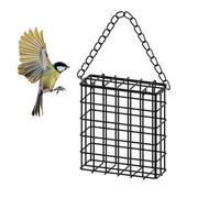 Mangeoire à oiseaux en métal pour l'extérieur - Gâteau de Suif à Suspendre Unique Imperméable Portab Anti-écureuil Design Cage carrée