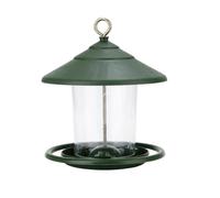 Mangeoire à oiseaux en plastique à suspendre pour oiseaux sauvages - 20 x 16 cm - Décoration de jardin extérieure avec perchoir et pieds accrochés - Avec crochet de type S