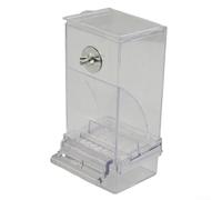 Mangeoire à oiseaux en plastique transparent pour petits perroquets, récipient d'alimentation automatique anti-déversement avec déflecteur réglable, design suspendu pour perruches, calopsittes et