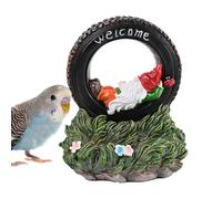 Mangeoire à oiseaux en résine - Mangeoire pour oiseaux sauvages - Mangeoire extérieure pour nains en résine - Mangeoire pour oiseaux en résine - Mangeoire pour nains de jardin et colibri - Mangeoire