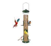 Mangeoire À Oiseaux en Tube, Toit Résistant Aux Intempéries, 9,4 X 47,8 Cm, Point d'alimentation pour Oiseaux, Mangeoire À Transparente, Conception en Métal/Verre, pour Animaux De Compagnie Su
