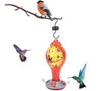 Mangeoire à oiseaux en verre coloré pour colibris, bel outil d'alimentation en eau en plein air pour patio de jardin (T1)
