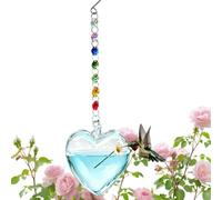 Mangeoire à Oiseaux en Verre pour Jardin Nourrisseur Anti-Fuite en Forme de | Mangeoire à oiseaux décorative extérieure en verre pour jardin : perroquets, moineaux, perruches, perruches