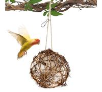 Mangeoire à oiseaux et matériaux faits à la main, nids de colibri sphériques, matériaux de nidification pour oiseaux, mangeoire à oiseaux, station de nidification rechargeable pour l'extérieur pour