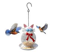 Mangeoire à Oiseaux Extérieur, Station de Nourrissage en Métal Forme de Chat, Mangeoire de Jardin pour Oiseaux, Pinson Merlebleu Jardin Arrière-Cour Balcon Porche Patio