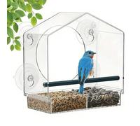 Mangeoire à Oiseaux Fenêtre à Ventouses | Boîte Alimentaire Transparente | Distributeur Fenêtre Démontable en Acrylique Transparent | pour Observation des à l'Intérieur sur Balcon Terrasse et Jardin