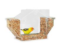 Mangeoire À Oiseaux Fenêtre | Boîte De Nourrissage pour Chardonnerets avec Ventouses Transparentes,Mangeoires en Acrylique Anti-Écureuils D'Extérieur,pour Voir Les Chardonnerets Balcon Jardin