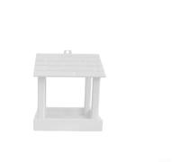 Mangeoire à oiseaux fonctionnelle à suspendre pour une utilisation en extérieur avec design ouvert pour soutenir le mouvement naturel des oiseaux et les schémas d'alimentation année après année (blanc