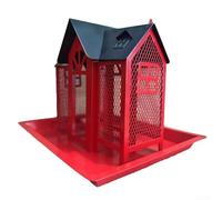 Mangeoire à oiseaux fonctionnelle et attrayante en forme de maison à suspendre dans votre jardin pour encourager la visite des oiseaux (rouge)