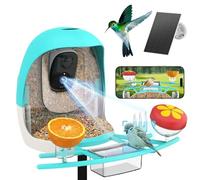 Mangeoire à oiseaux intelligente 2025 avec caméra, 2,4 GHz WiFi solaire pour oiseaux - Caméra vidéo en direct HD 2K pour identifier les oiseaux, alertes d'arrivée instantanées, cadeaux pour les