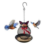 Mangeoire à Oiseaux | Mangeoire Décorative en Métal En Forme De Chat,Mangeoire Suspendue,Pour Pinsons et Oiseaux Bleus dans Jardin Cour Balcon et Terrasse
