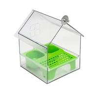 Mangeoire à Oiseaux - Mangeoire décorative pour Oiseaux - Transparente - Distributeur d'eau Transparent - pour Oiseau de Chasse - Terrasse - Balcon - Jardin - Amoureux des Animaux