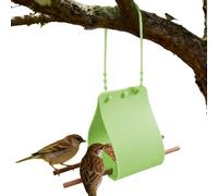 Mangeoire à Oiseaux | Mangeoire en Silicone, perchoirs Bois, Sangle réglable - à Oiseaux en Silicone | pour décoration de Jardin, Observation de la Faune Depuis la fenêtre, terrasse