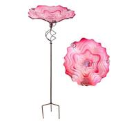 Mangeoire à Oiseaux - Mangeoire pour Oiseaux et Fleurs, Plateau d'alimentation en Forme de, Plateau de Bain extérieur en métal pour Colibri, Perruche, Abeille, terrasse, Cour, Balcon