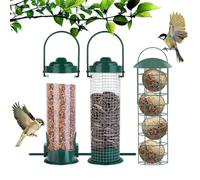Mangeoire À Oiseaux - Métal PP 24x7,5cm | Distributeur Anti-Écureuils | en Fer pour Jardin Extérieur, Cour Arrière, Nourrissage des Petits Volatiles Et Soin Quotidien De La Faune Sauvage