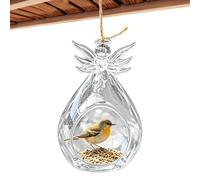Mangeoire à oiseaux - Petite mangeoire en verre avec motif ange - Mangeoire transparente pour colibri - Pour l'extérieur, jardin, terrasse, cour, balcon, etc