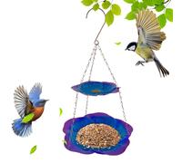Mangeoire à oiseaux, plateau en métal double couche résistant aux agents atmosphériques en forme de, mangeoire à oiseaux en métal - pour alimentation et observation volatiles dans la maison et le