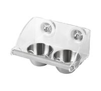 Mangeoire à oiseaux pour cage à oiseaux - Distributeur de nourriture en acier inoxydable,Mangeoire et bol à boire pour oiseaux avec support en acrylique - perruches calopsittes aras canaris perroquets