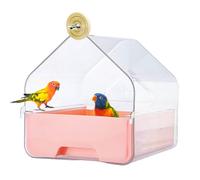 Mangeoire à oiseaux pour cage | Nettoyage des animaux domestiques Baignoire à oiseaux | Boîte de douche transparente pour perroquets, canaris, calopsittes, pinsons, inséparables à crête Myna