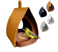 Mangeoire à Oiseaux pour Extérieur, Mangeoire à Oiseaux Sauvages Suspendue en Forme de Cabane avec Toit, Résistant Aux Intempéries, Maison Pluie d'extérieur pour Oiseau et écureuils (Jaune)