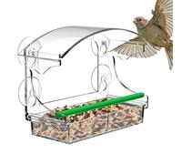 Mangeoire À Oiseaux pour Fenêtre - Décor De Jardin en Acrylique Transparent | Mangeoire avec Ventouses et Plateau Amovible,pour Attirer Les Oiseaux sur Balcon Terrasse Jardin Pelouse et Cour