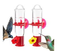 Mangeoire À Oiseaux pour Fenêtre Support À Ventouses Anvti-Fuites | Lot De 2 Mangeoires À Oiseaux Design À Fleurs Avec Ports Pvour Écureuil Extérieur Jardin Maison Hiver Balcon Observation