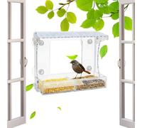 Mangeoire À Oiseaux pour Fenêtre - Ventouses Puissantes en Acrylique Résistantes Aux Intempéries | Mangeoire pour Oiseaux d'Extérieur à Fixation par Fenêtre - pour Observation des Colibris