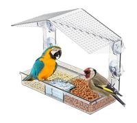 Mangeoire à oiseaux pour l'extérieur avec fixation à ventouse | Modèle transparent avec montage sur fenêtre pour l'observation des oiseaux dans le jardin, sur la terrasse